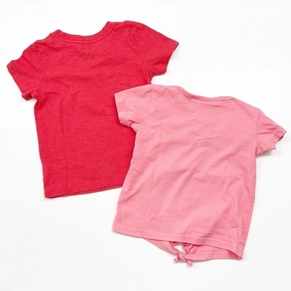 Cat & Jack Happy Campers + Girls Pink Unicorn magic tees